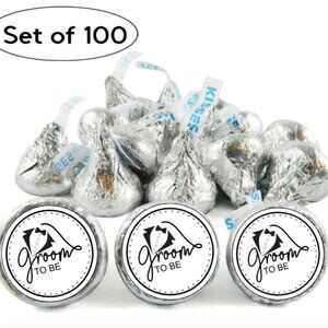 Groom To Be Kisses Candy Stickers | 100pcs| Waterproof Glossy Vinyl | Bachelor